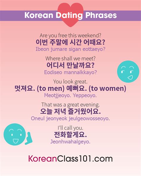 korean dating sentences